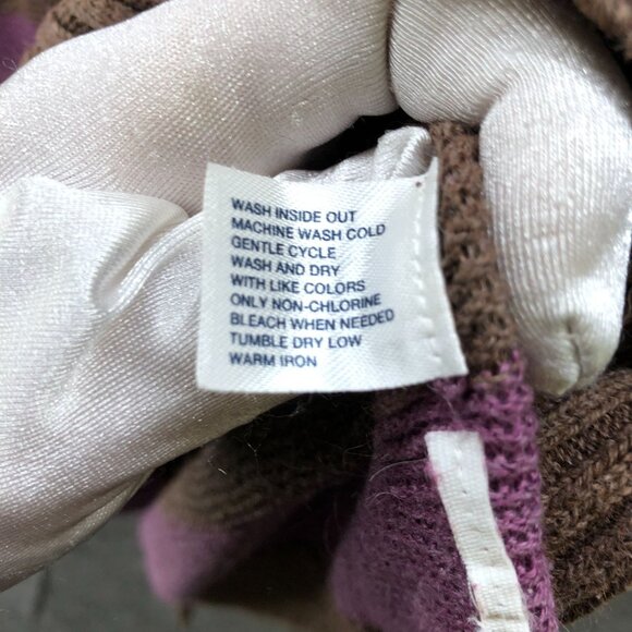 Gap Relaxed Cardigan Womens L Purple Brown Striped V-Neck Button Front Alpaca - Picture 6 of 9